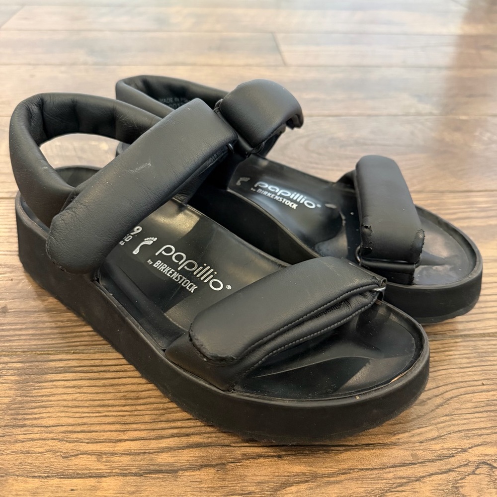 Birkenstock Papillio Black Theda Platform Sandals Womens‎ Size 39/8